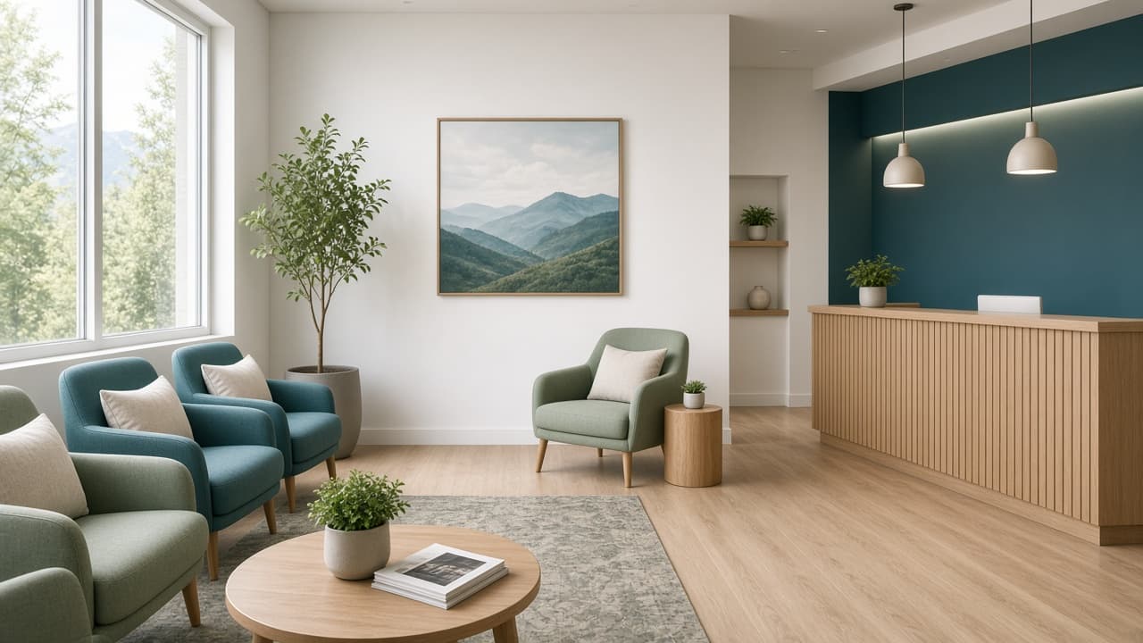 Calm waiting area at Mountain Family Health Care Center